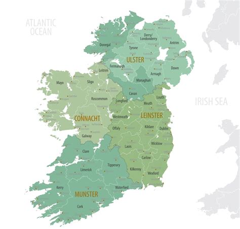 Counties of Ireland Guide And Map .